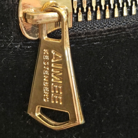 Aimee Kestenberg Black Velvet Bag with Gold Zipper Pull main image 11